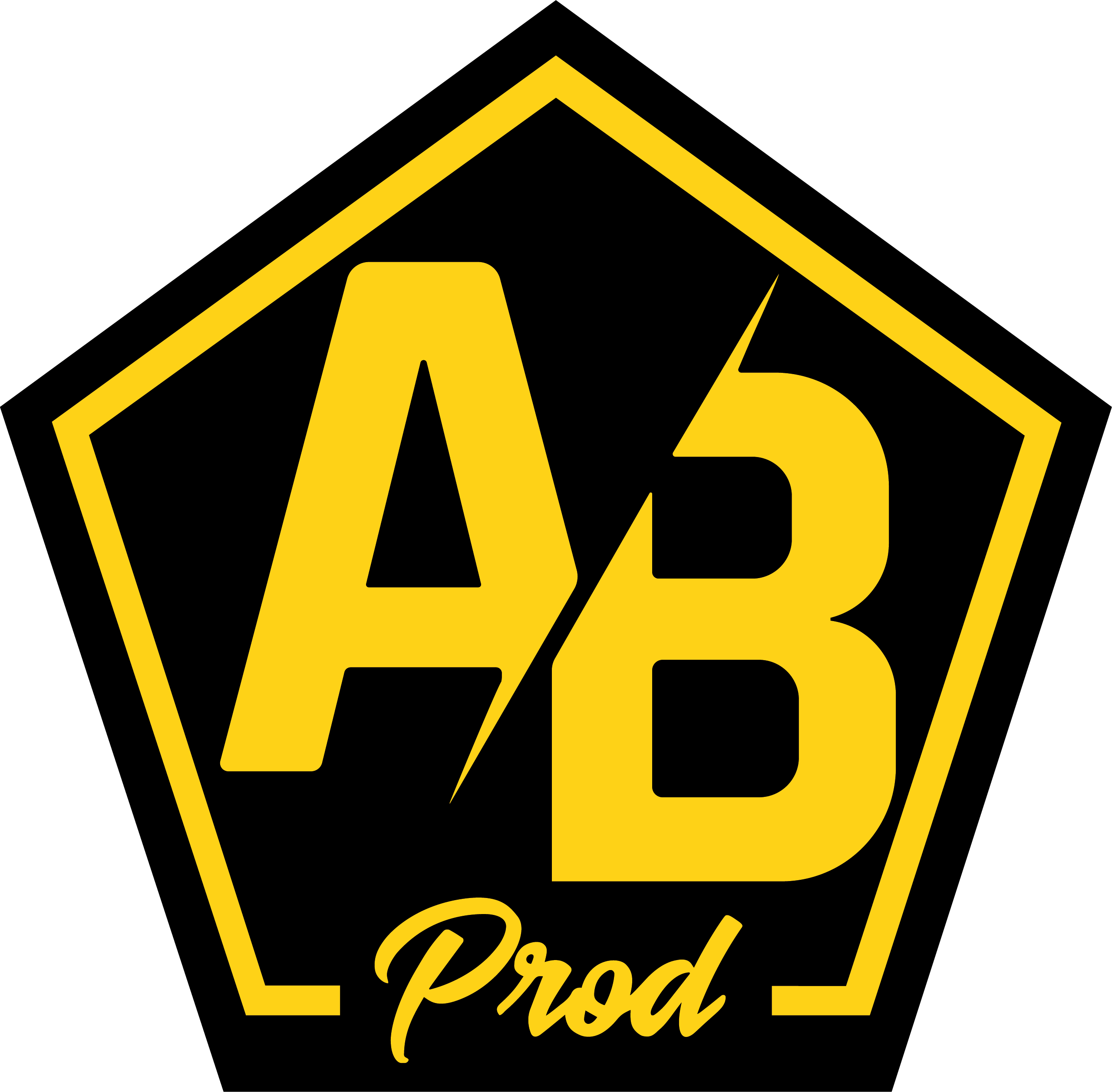 logo A B Prod noir jaune